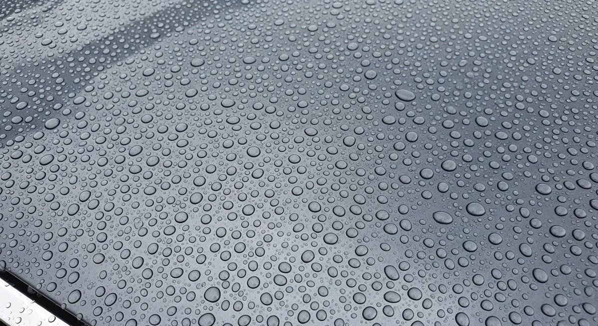 Water beading on ceramic coated car paint