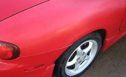 Oxidised dull chalky car paint