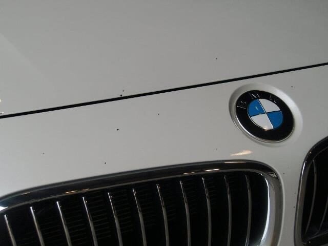 Stone chips on car bonnet paint