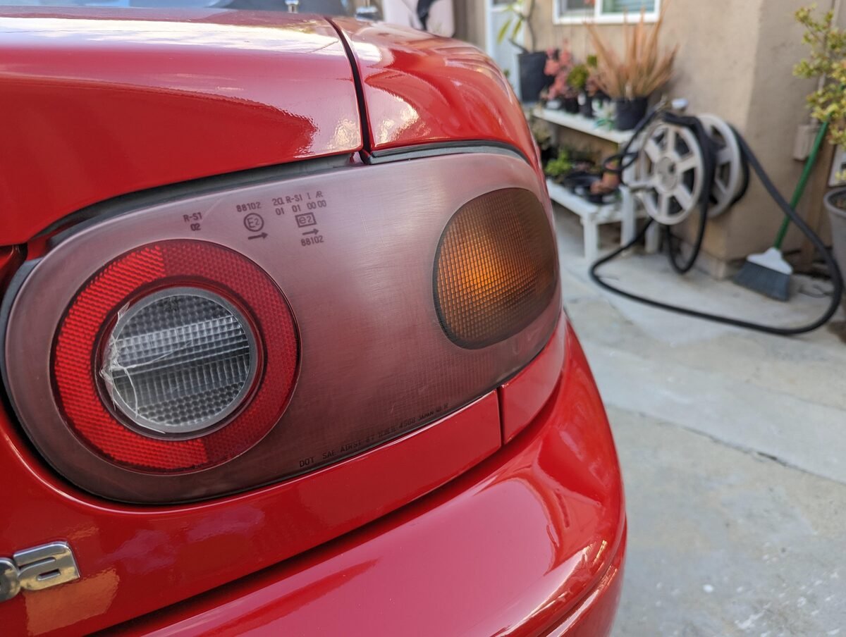 Scratched or foggy rear fog or reversing light lens