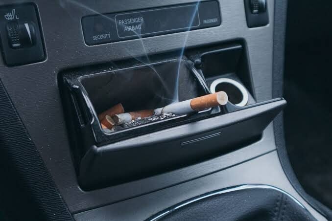Cigarette smoke stained interior