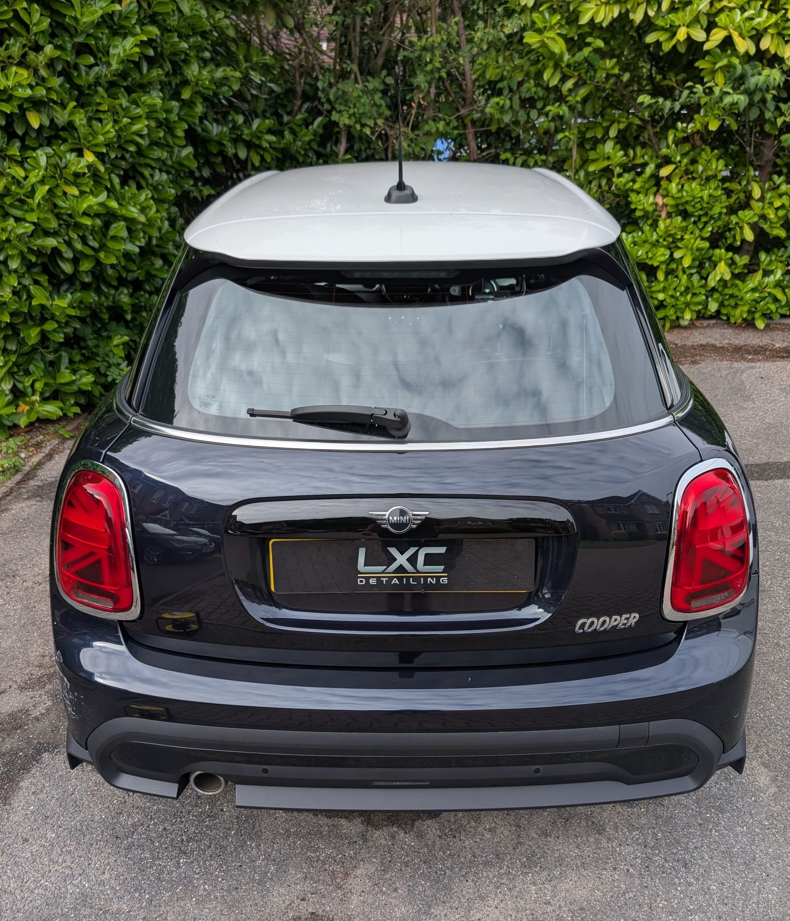 MINI Cooper rear exterior after a Signature Valet, glossy deep paint finish