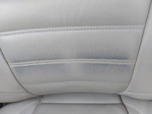 Grime and dye transfer on leather car seat