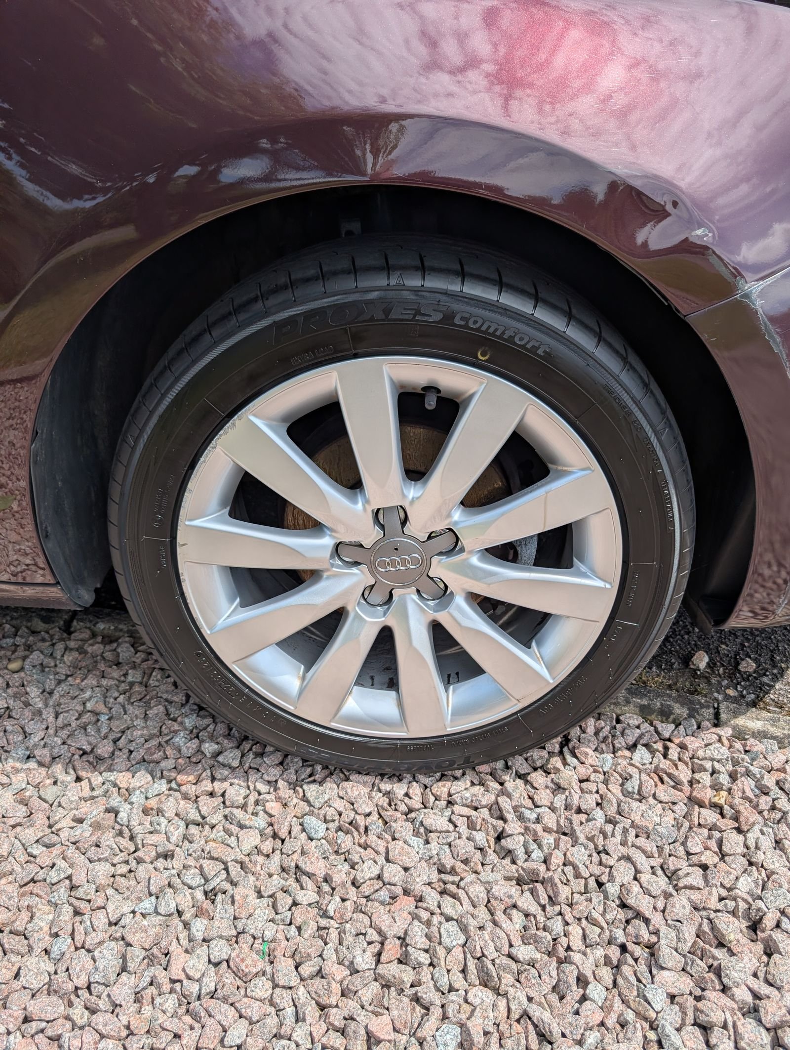 Audi alloy wheel after a professional clean